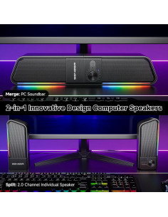 Altavoces Bluetooth SENZER CS20 2 en 1 con Luz RGB 2