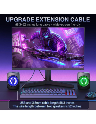 Altavoces de Computadora OFFSIR A1 RGB USB 3W - Sonido Claro