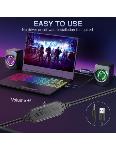 Altavoces de Computadora OFFSIR A1 RGB USB 3W - Sonido Claro