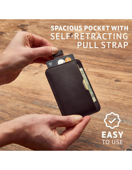 Billetera de cuero italiana Vaultskin CHELSEA con bloqueo RFID