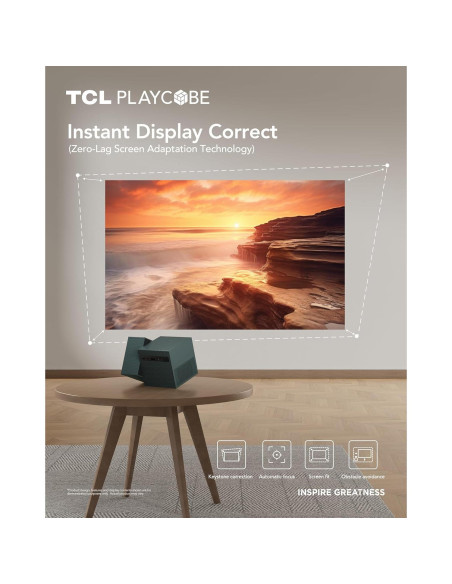 Proyector TCL PlayCube 1080P FHD Portátil con Batería 66Wh