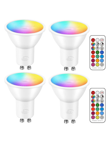 Bombilla LED RGB iLC GU10 5W 450LM 12 Colores Control Remoto