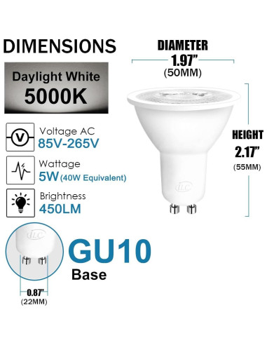 Bombilla LED RGB iLC GU10 5W 450LM 12 Colores Control Remoto