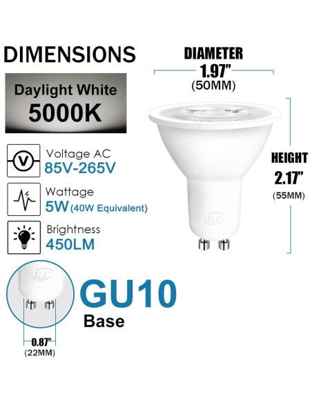 Bombilla LED RGB iLC GU10 5W 450LM 12 Colores Control Remoto
