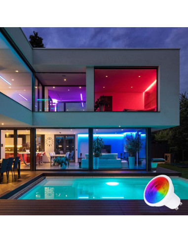 Bombilla LED RGB iLC GU10 5W 450LM 12 Colores Control Remoto