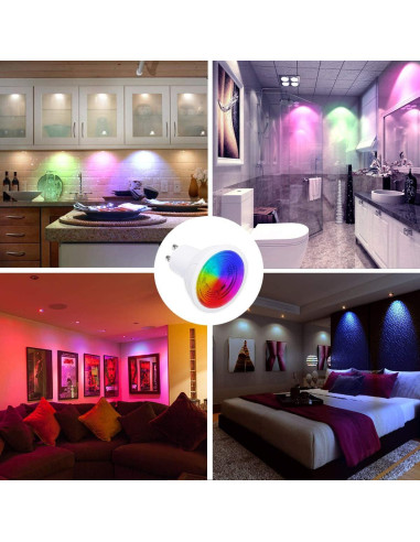 Bombilla LED RGB iLC GU10 5W 450LM 12 Colores Control Remoto