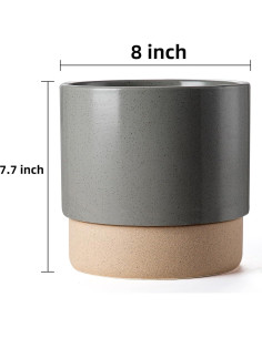 Maceta de Cerámica Autorriego Chubacoo 20 cm Gris Oscuro 2