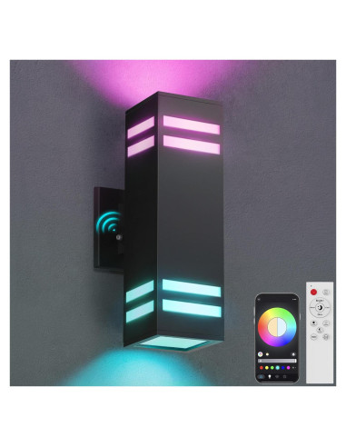 Aplique de Pared Exterior Inteligente Zinola 212 RGB con Sensor D2D