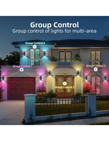 Aplique de Pared Exterior Inteligente Zinola 212 RGB con Sensor D2D