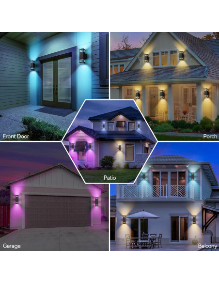 Aplique de Pared Exterior Inteligente Zinola 212 RGB con Sensor D2D