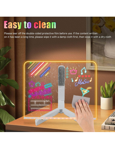 Tablero de Notas LED AUJ Grande 30x20 cm Multicolor