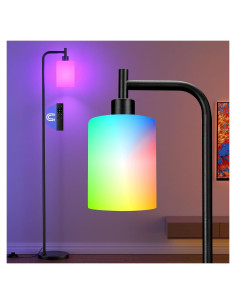 Lámpara de Piso RGB Ziisee Regulable 164 cm Control Remoto