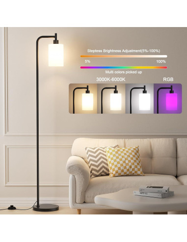 Lámpara de Piso RGB Ziisee Regulable 164 cm Control Remoto