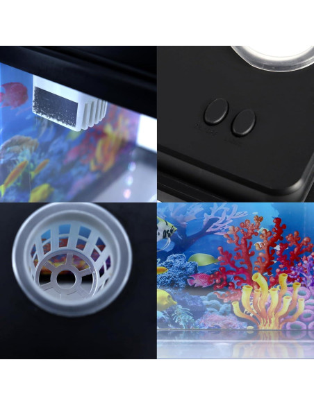 Mini Acuario 1 Galón Toycol con LED 6 Colores y Bomba 3-en-1