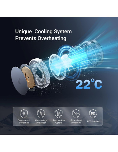 Estación de Carga Inalámbrica MOGU 3 en 1 con Ventilador 15W
