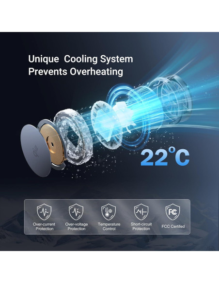 Estación de Carga Inalámbrica MOGU 3 en 1 con Ventilador 15W