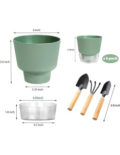 Maceta de Autorriego HYNZ 15 cm Juego de 5 Colores Mezclados 2