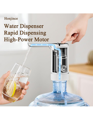 Bomba Dispensadora de Agua Eléctrica Honjince 5 Galones Plegable