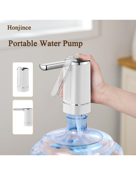 Bomba Dispensadora de Agua Eléctrica Honjince 5 Galones Plegable