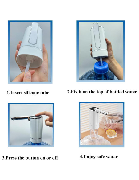 Bomba Dispensadora de Agua Eléctrica Honjince 5 Galones Plegable