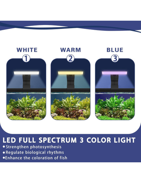 Acuario 20L HYUVCX con Luz LED y Filtro 3 Modos - Negro