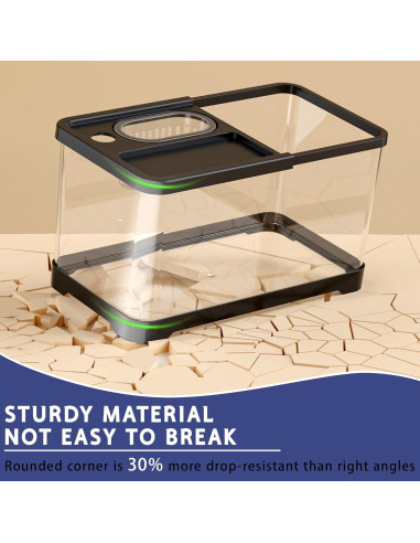 Acuario 20L HYUVCX con Luz LED y Filtro 3 Modos - Negro