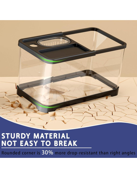 Acuario 20L HYUVCX con Luz LED y Filtro 3 Modos - Negro