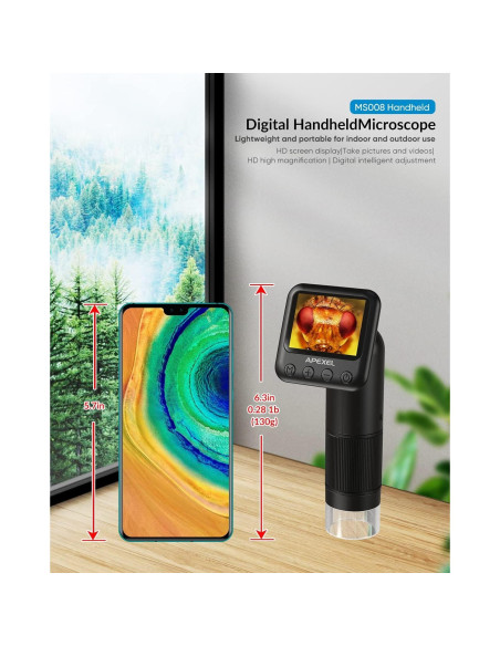 Microscopio Digital de Mano Evil Eye 400-800X HD con Pantalla LCD Microscopio Digital de Mano Evil Eye 400-800X HD con Pantalla LCD