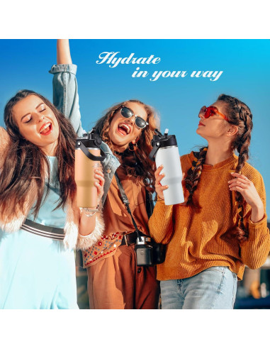 Vaso Aislado POPOACTI 1L Acero Inoxidable Azul Doble Pared