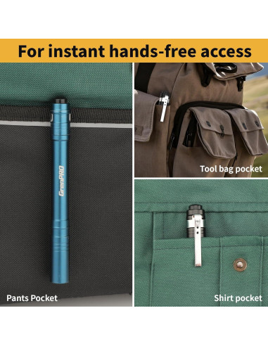 Linterna LED de bolsillo GRENPRO azul, 4 unidades, 140g