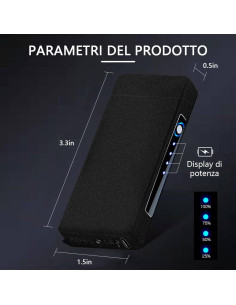 Encendedor Eléctrico Recargable YOZWOO Doble Arco 220mAh Negro 2