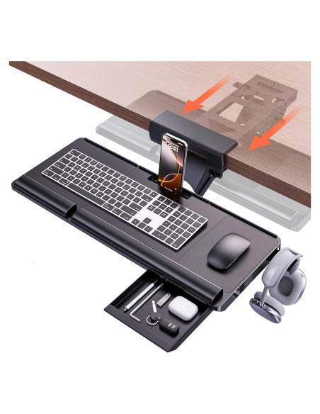 Bandeja de Teclado Ergonómica Klearlook Ajustable 62x25cm