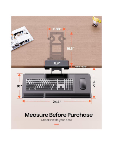 Bandeja de Teclado Ergonómica Klearlook Ajustable 62x25cm