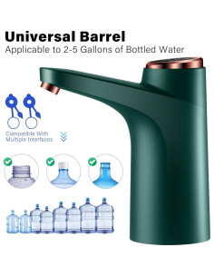 Bomba de Agua Eléctrica Recargable LanHiJY 5 Galones Verde 2