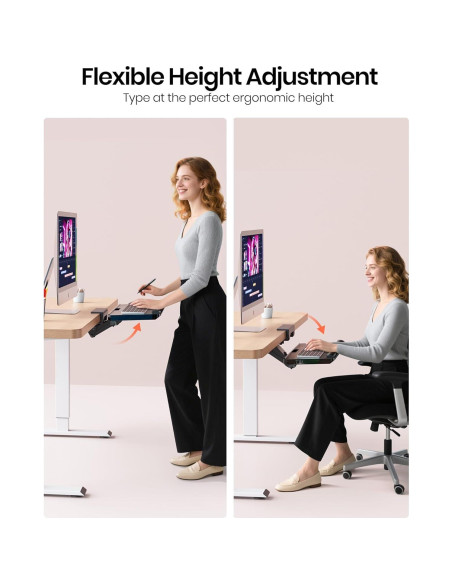 Bandeja de Teclado Ergonómica Klearlook Ajustable 62x25cm