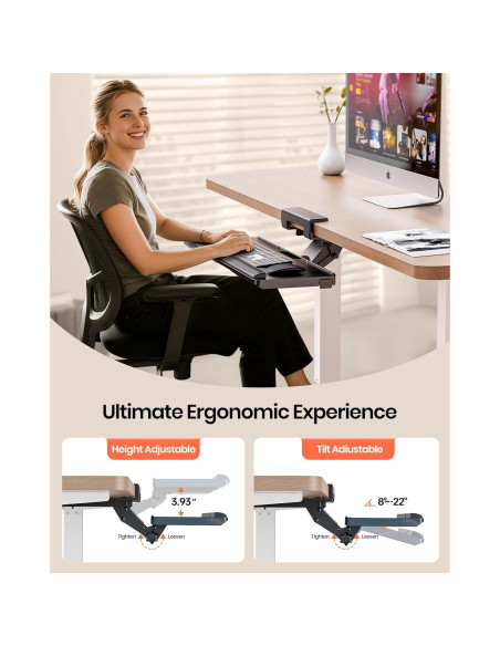 Bandeja de Teclado Ergonómica Klearlook Ajustable 62x25cm
