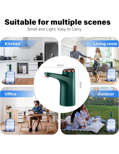 Bomba de Agua Eléctrica Recargable LanHiJY 5 Galones Verde