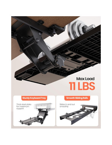 Bandeja de Teclado Ergonómica Klearlook Ajustable 62x25cm