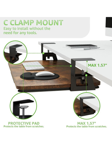 Bandeja de Teclado Deslizante CALASK 67.9x30 cm Ergonómica