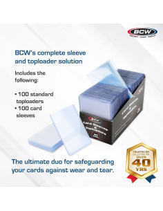 Combo 100 Fundas y Toploaders BCW para Tarjetas Sin Ácido 2