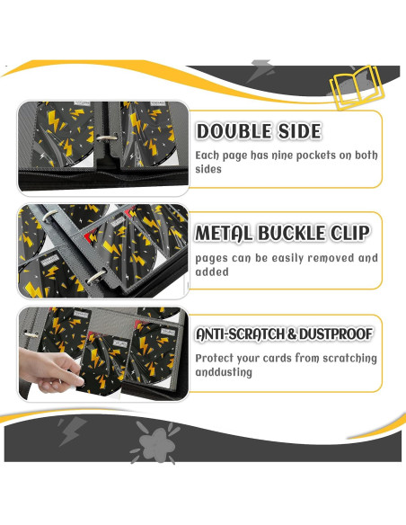 Carpeta de Cartas de Comercio Yifan 9 Bolsillos Negra