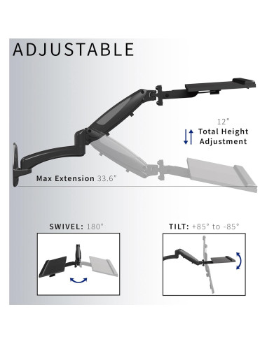 Soporte de Teclado y Ratón VIVO MOUNT-KB35B Ajustable 60cm