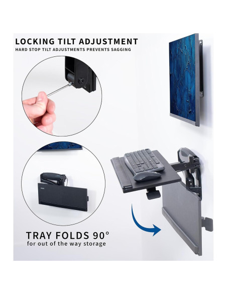 Soporte de Teclado y Ratón VIVO MOUNT-KB35B Ajustable 60cm Soporte de Teclado y Ratón VIVO MOUNT-KB35B Ajustable 60cm