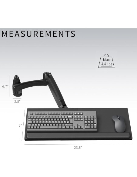 Soporte de Teclado y Ratón VIVO MOUNT-KB35B Ajustable 60cm Soporte de Teclado y Ratón VIVO MOUNT-KB35B Ajustable 60cm