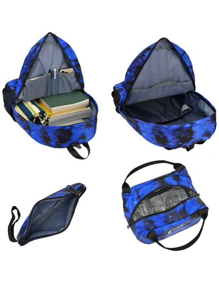 Mochila Escolar Luminosa Pawsky para Laptop 15.4" Azul