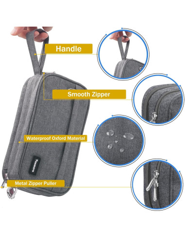 Estuche de Lápices Vanmavo Gris 22.4x11.9x6.9cm 3 Compartimentos