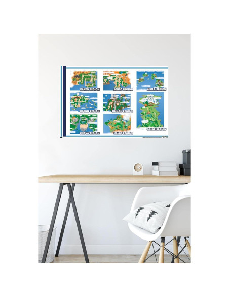 Póster de Mapa de Cuadrícula Pokémon Trends International 56.67x86.36cm