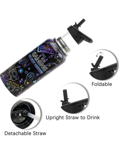 Botella de Agua Aislada 32 oz ZNYYZYBA Acero Inoxidable