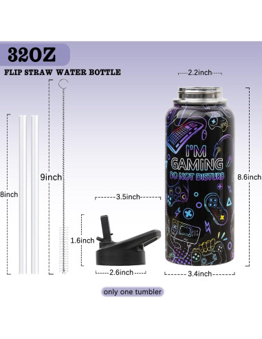 Botella de Agua Aislada 32 oz ZNYYZYBA Acero Inoxidable