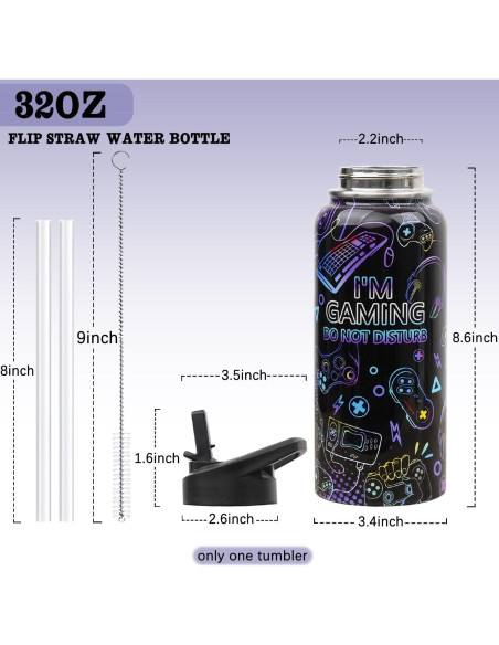 Botella de Agua Aislada 32 oz ZNYYZYBA Acero Inoxidable